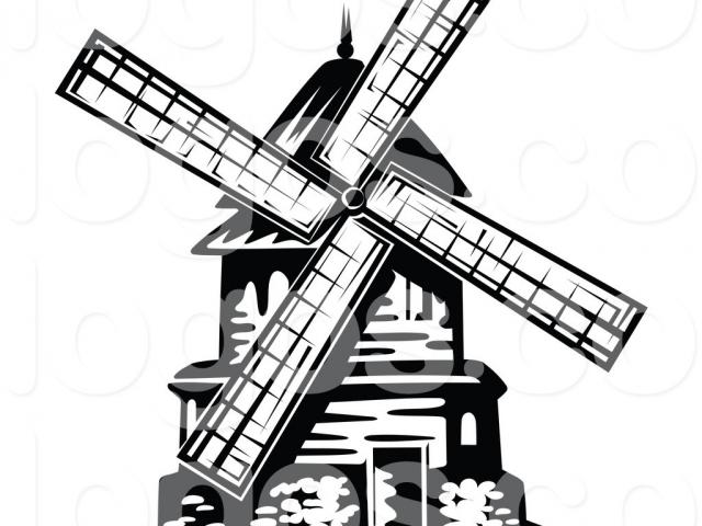 640x480 windmill clipart line art free clip art stock illustrations - Windmill Line Drawing