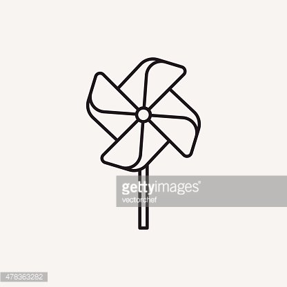 416x416 baby toy windmill line icon premium clipart - Windmill Line Drawing