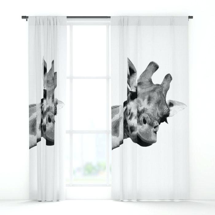700x700 Black And White Giraffe Window Curtains Drawing - Window Curtain Drawing
