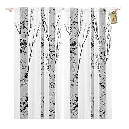 425x425 golee window curtain gray bark birch trees fabrics - Window Curtain Drawing