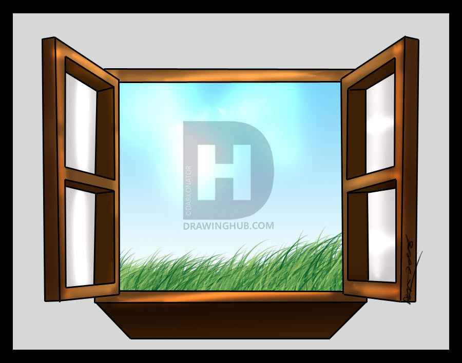 900x708 How To Draw A Window, Step - Window Drawing