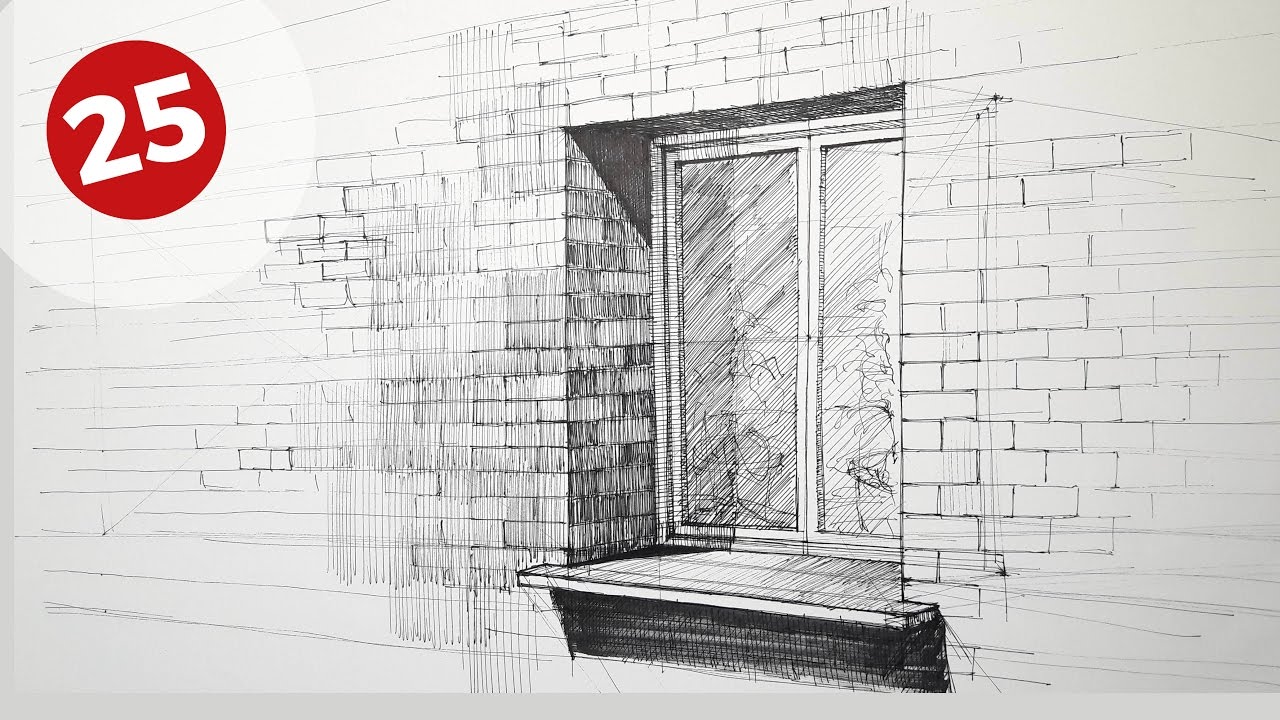 1280x720 How To Draw A Window Daily Architecture Sketches - Window Drawing
