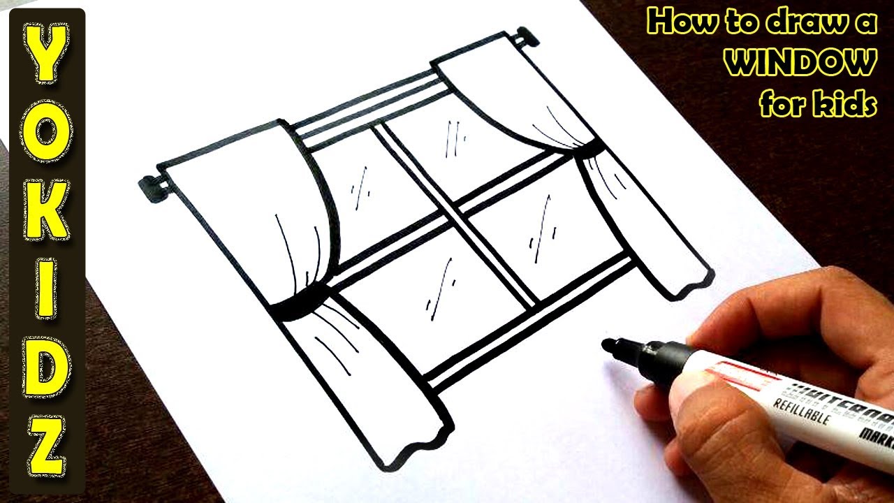 1280x720 How To Draw A Window For Kids - Window Drawing