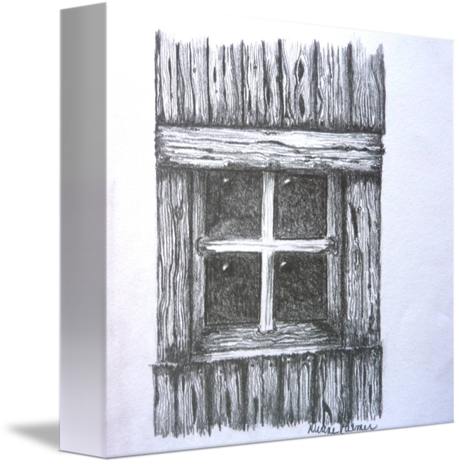 643x650 Old Barn Window Drawing - Window Drawing