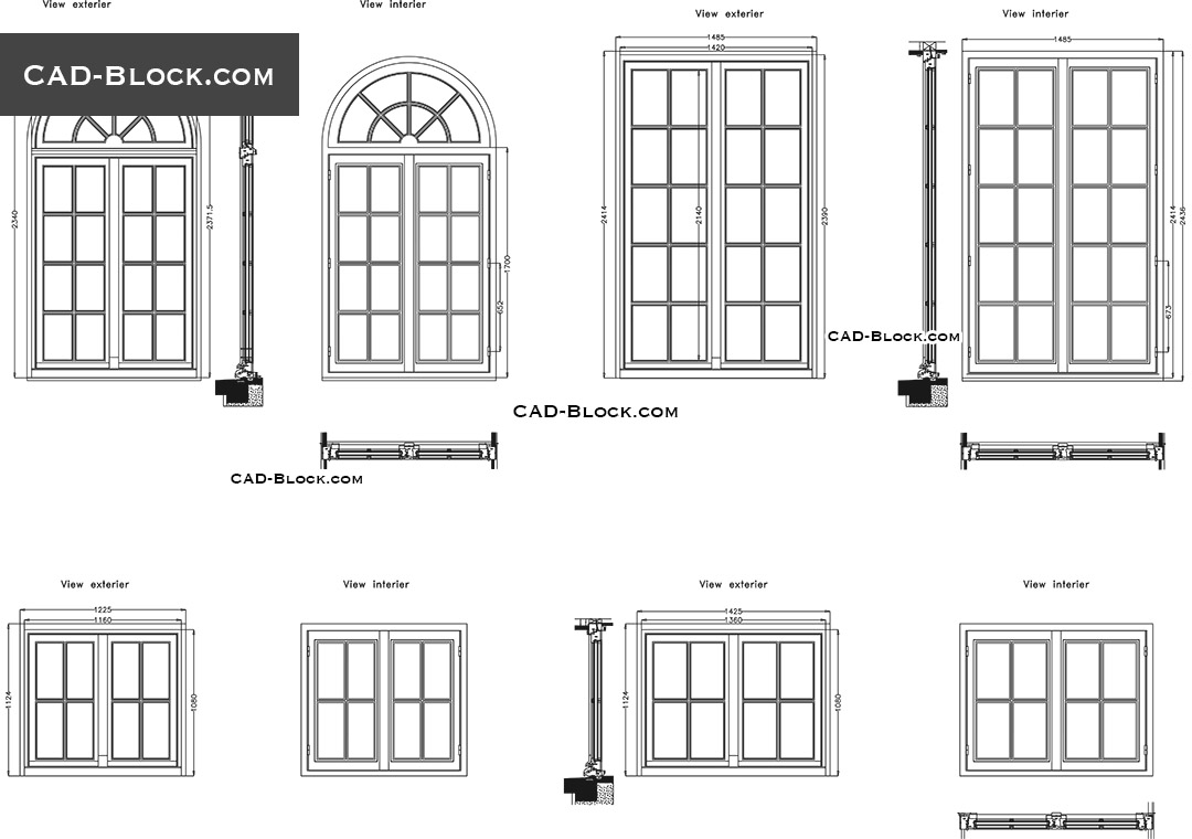 1080x760 windows cad block free download - Window Drawing