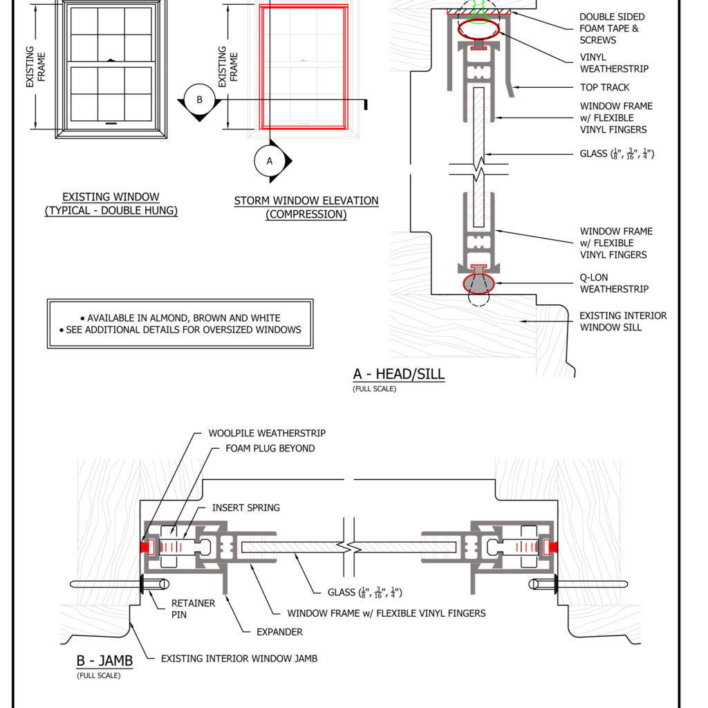 1024x1024 Storm Window Shop Drawings And Architectural Technical - Window Frame Drawing