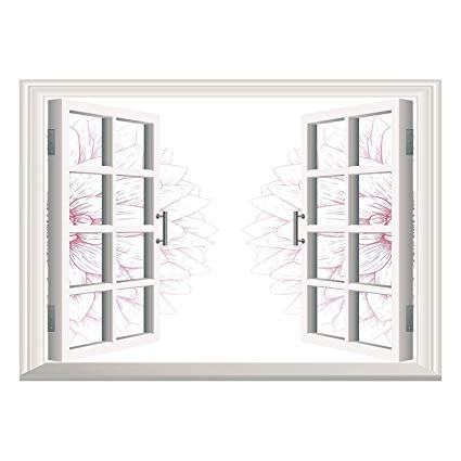 425x425 scocici window frame style home decor art removable - Window Frame Drawing