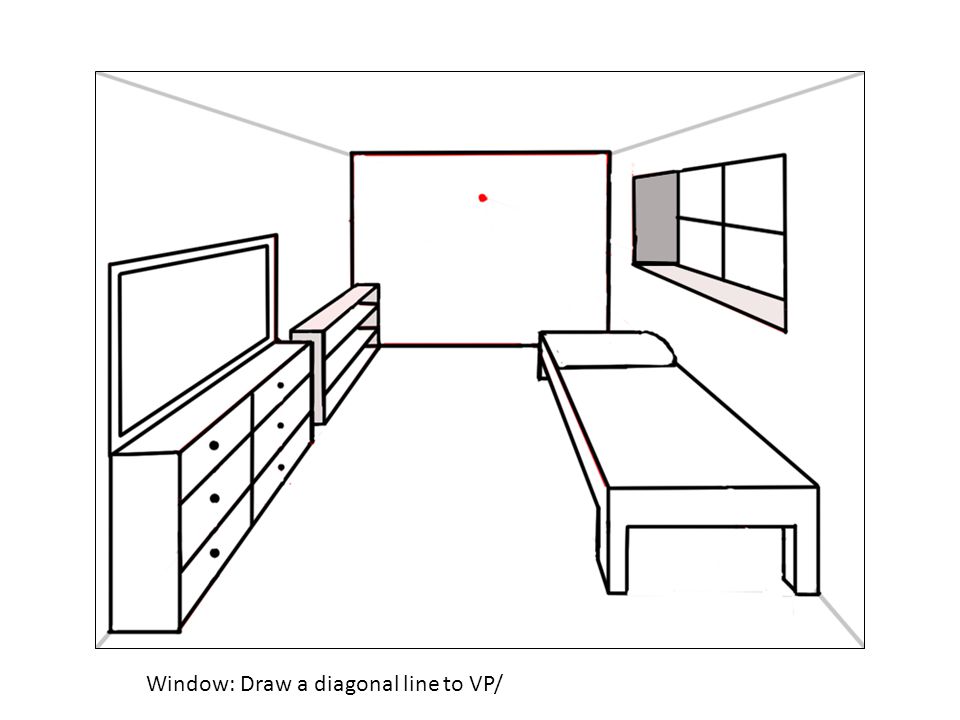 960x720 Drawing Furniture Using One Point Perspective - Window Line Drawing