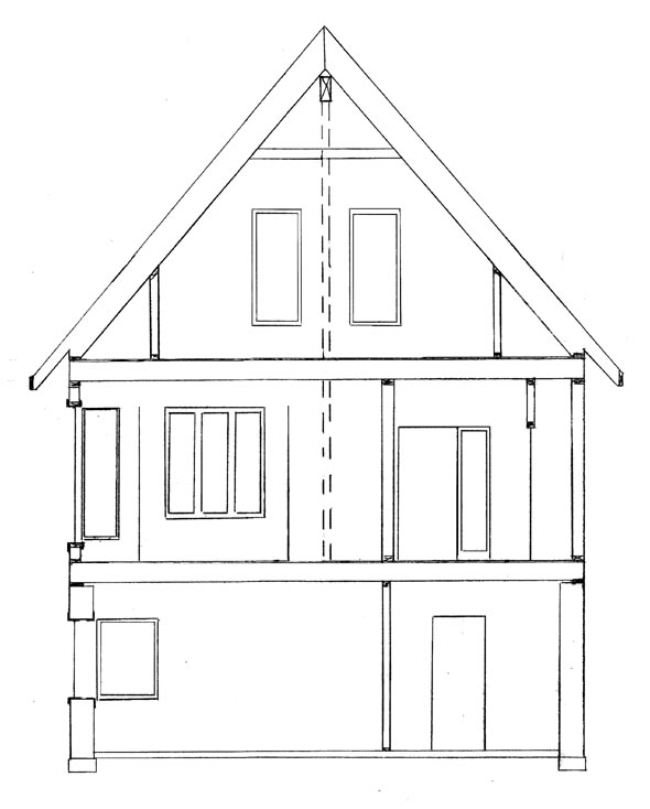 590x734 How To Draw House Cross Sections - Window Line Drawing
