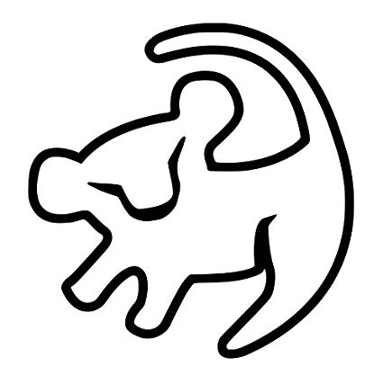 425x427 ur impressions blk baby simba drawing decal vinyl - Window Line Drawing