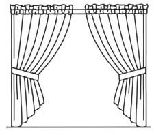225x198 Drawn Windows Curtain Clip Art - Window With Curtains Drawing