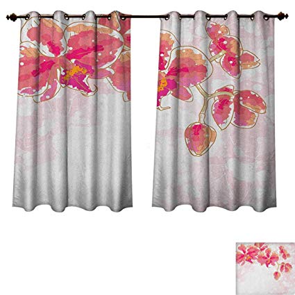 425x425 Pricetextile Floral Bedroom Thermal Blackout Curtains Contour - Window With Curtains Drawing