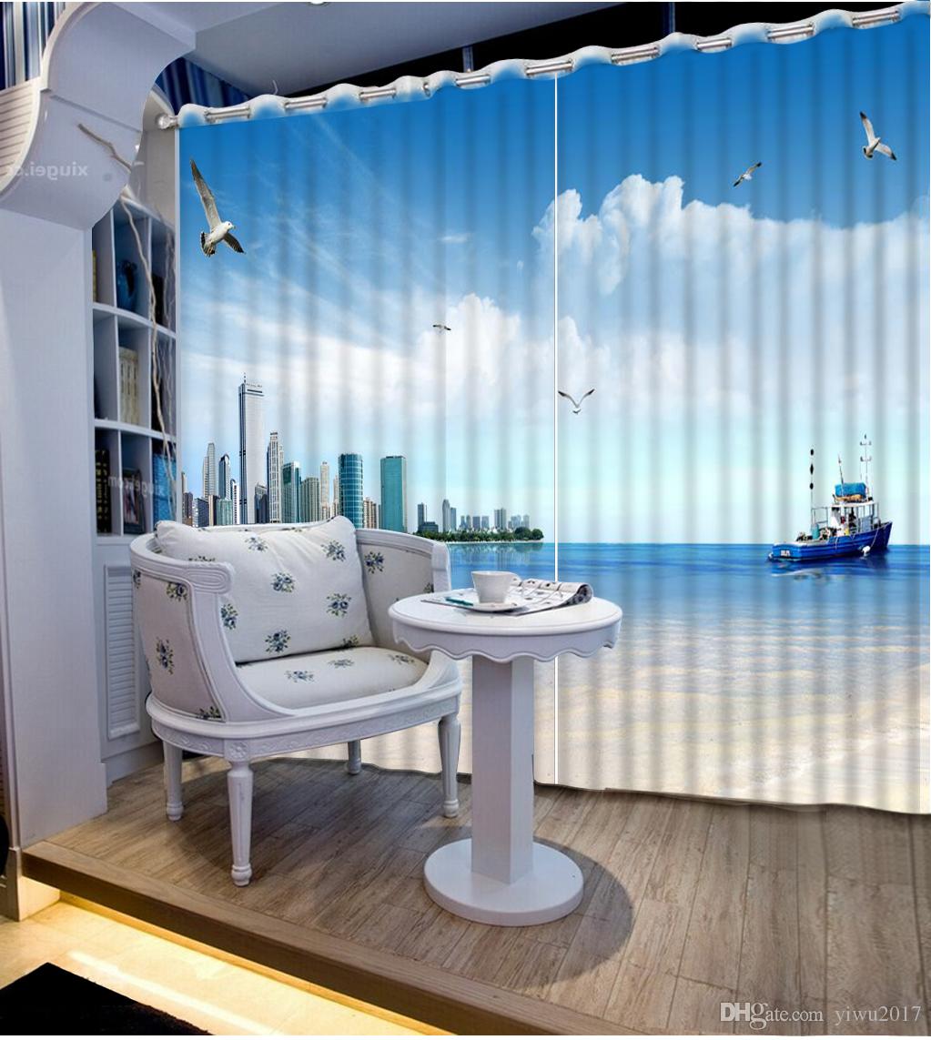 1023x1143 Curtains Coconut Sea View Decorate Home Drawing Room Bedroom - Window With Curtains Drawing