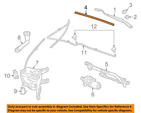 466x372 General Motors Windshield Wiper Blade - Windshield Drawing
