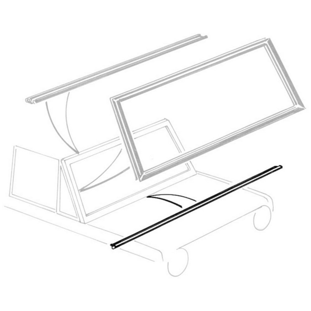 1000x1000 Bronco Windshield Frame Hinge Seal Lower Cj Pony Parts - Windshield Drawing
