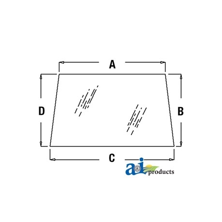 458x458 Tractor Cab Glass - Windshield Drawing