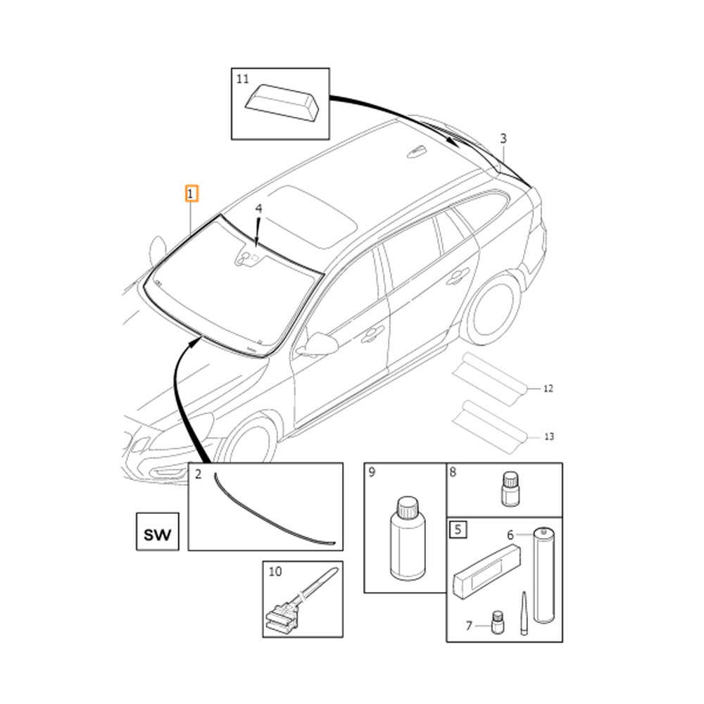 1000x1000 Volvo Windshield And Back Glass - Windshield Drawing