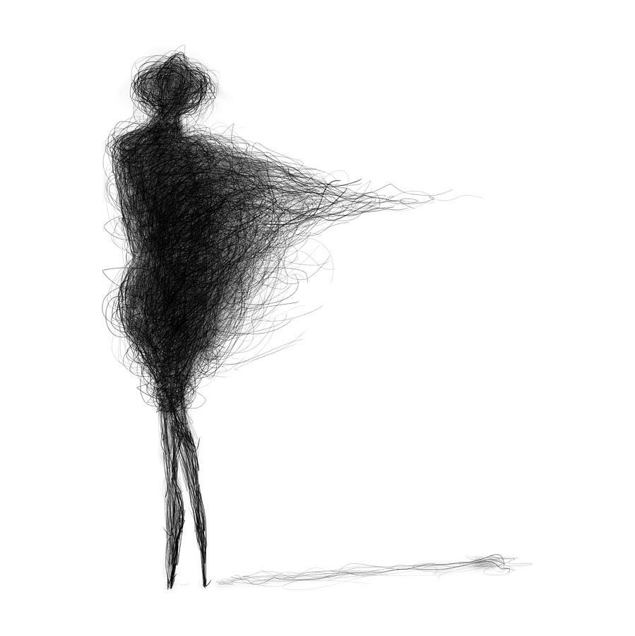 899x900 Etching - Windy Day Drawing