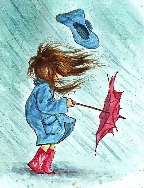 474x616 rain and wind whoa! windy rain art, rain umbrella - Windy Day Drawing