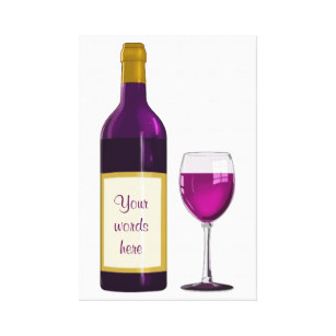 307x307 red wine bottle canvas art prints zazzle - Wine Bottle And Glass Drawing