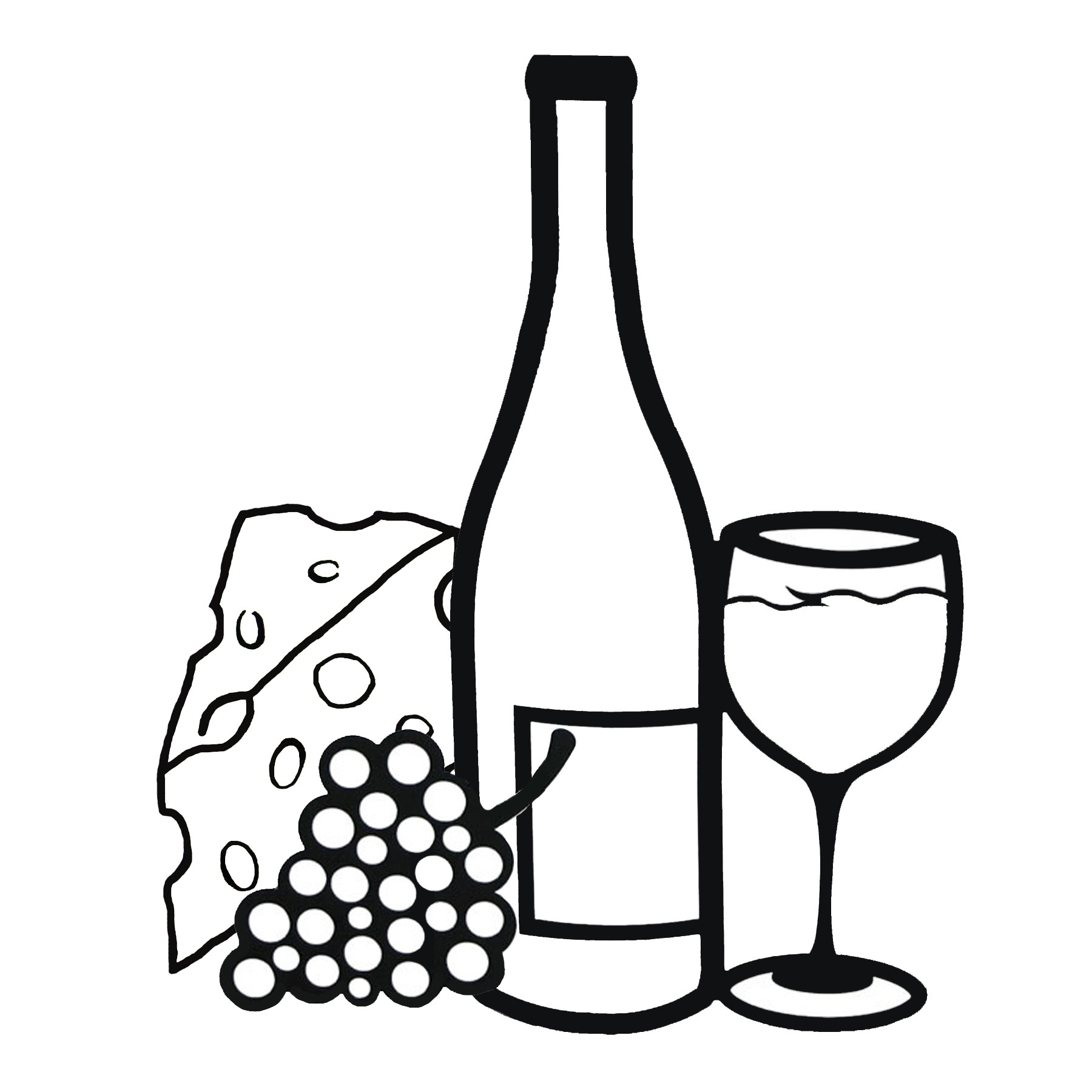 1800x1800 wine bottle, glass grapes - Wine Bottle And Glass Drawing