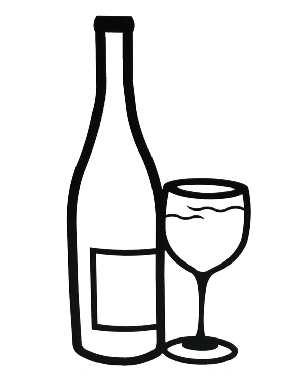 600x742 wine bottle and glass clipart - Wine Bottle And Glass Drawing
