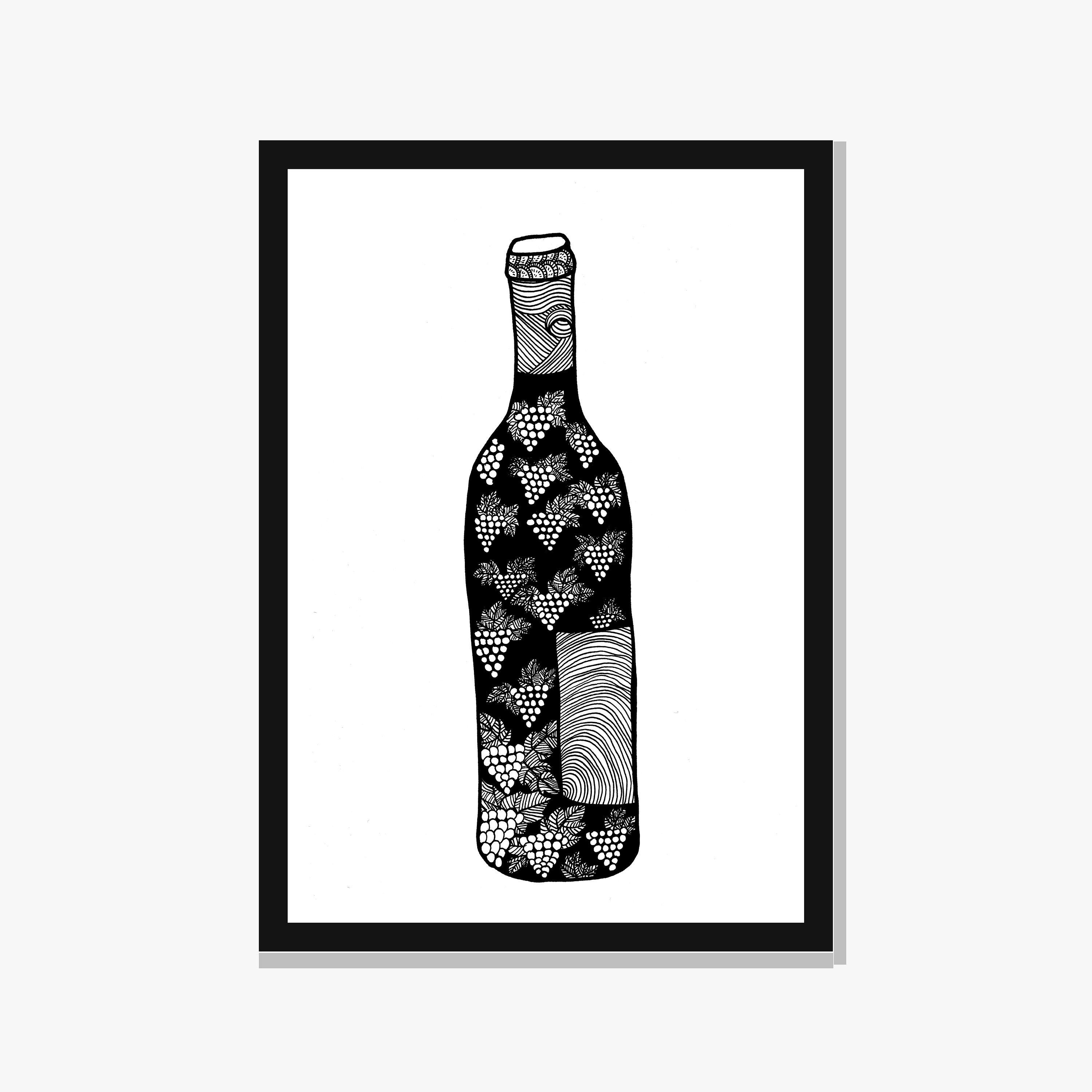 Wine Bottle Line Drawing At Explore Collection Of Wine Bottle Line Drawing 