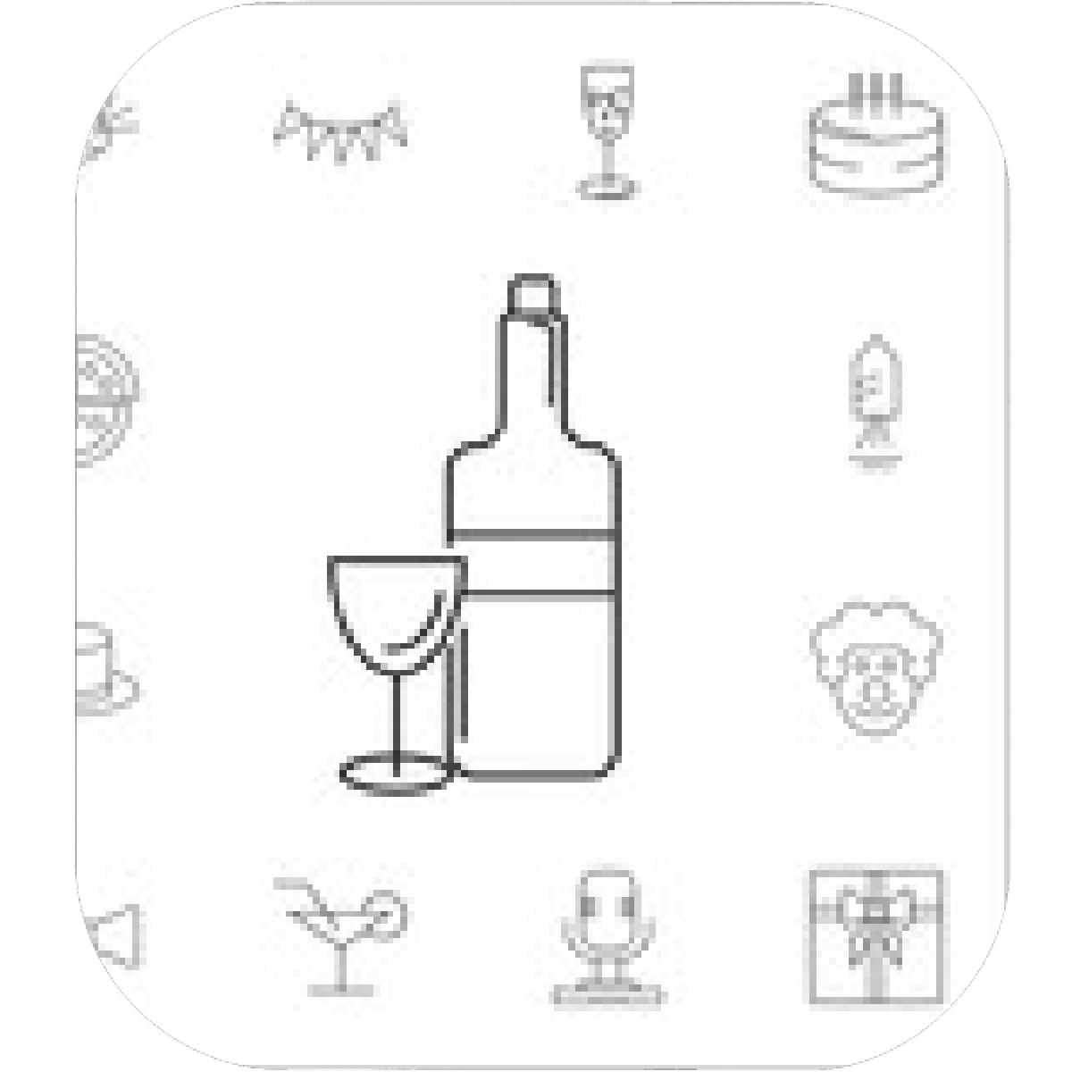1200x1200 Designs Mein Mousepad Design Mousepad Selbst Designen - Wine Bottle Line Drawing