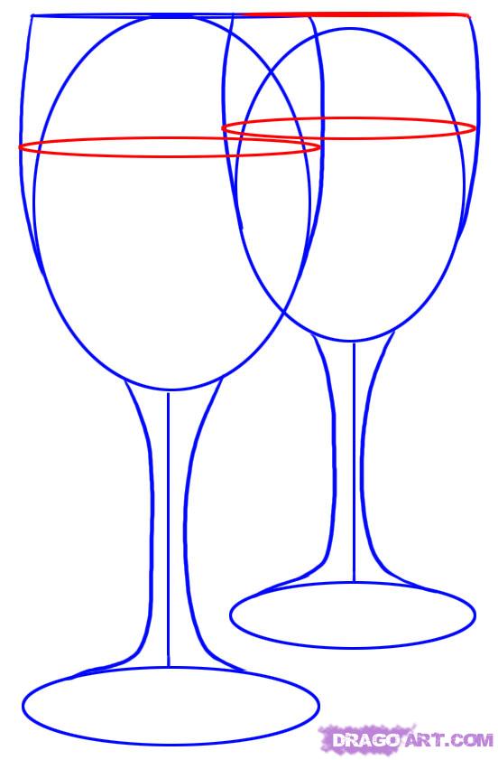 552x841 How To Draw Wine Glasses, Step - Wine Cup Drawing