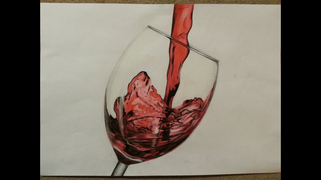 1280x720 Time Lapse Wine Glass Drawing - Wine Cup Drawing