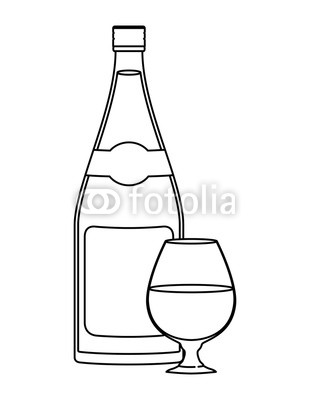 310x400 Wine Cup And Bottle Icon Vector Illustration Design Buy Photos - Wine Cup Drawing