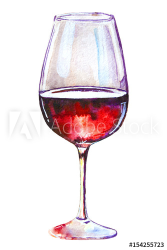334x500 Glass Of Red Wine Isolated On White Background Picturesque - Wine Drawing