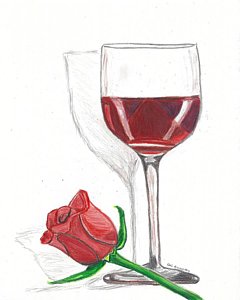 240x300 Rose Wine Drawings Fine Art America - Wine Drawing