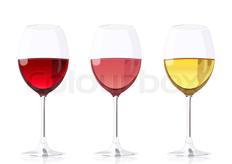 800x567 Set Glass Goblets For Wine, Vector Stock Vector Colourbox - Wine Drawing
