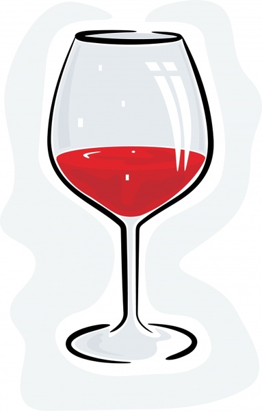 383x600 Wine Glass Drawing Bright Classical Sketch Free Vector - Wine Drawing