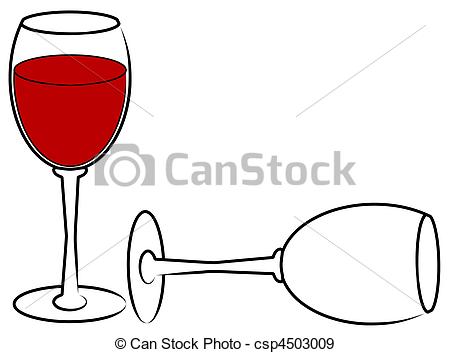 450x353 one full and one empty wine glass two wine glasses - Wine Glass Drawing