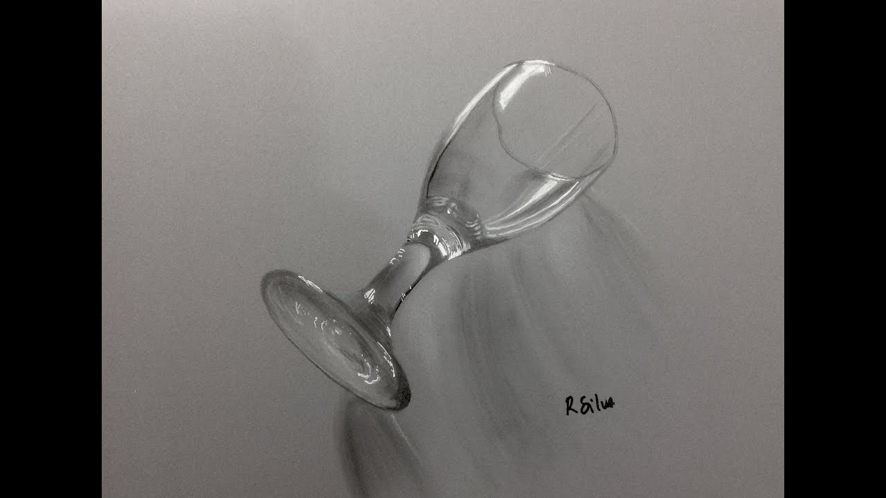 1280x720 Time Lapse Drawing How To Draw A Hyperrealistic Wine Glass - Wine Glass Drawing