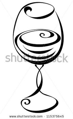 Wine Glass Line Drawing at PaintingValley.com | Explore collection of ...