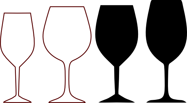600x332 Wine Glasses Silhouette Clip Art - Wine Glass Line Drawing