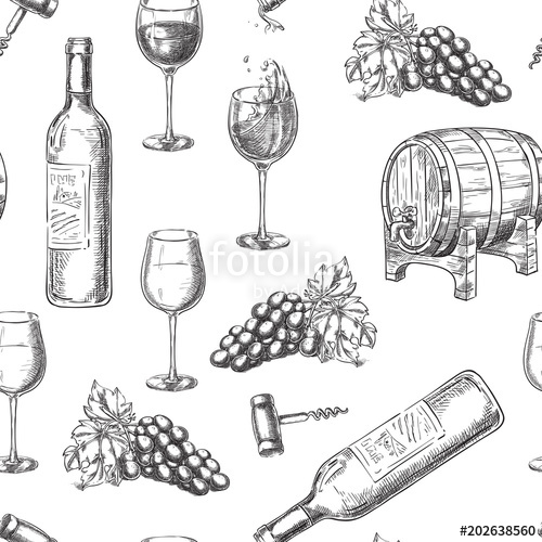 Wine Grapes Drawing at PaintingValley.com | Explore collection of Wine ...