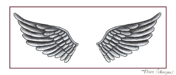 600x257 Pencil With Wings Tattoo Print Tattoo Ideas - Wing Tattoo Drawing