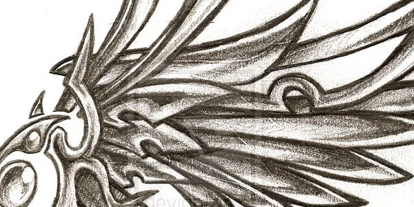 600x300 wing tattoo designs - Wing Tattoo Drawing