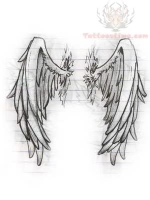300x400 Angel Wings Tattoo Drawing - Wing Tattoo Drawing
