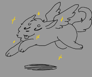 300x250 The Awesome Winged Cat! Drawing - Winged Cat Drawing