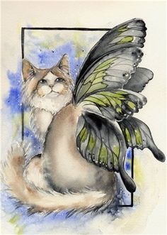 236x331 Best Winged Cats Images Drawings, Cat Illustrations, Cat Art - Winged Cat Drawing