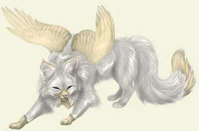 400x263 White Winged Cat Magistream Wiki Fandom Powered - Winged Cat Drawing