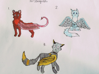 320x240 dta reminder!!! rules in the first post - Winged Cat Drawing