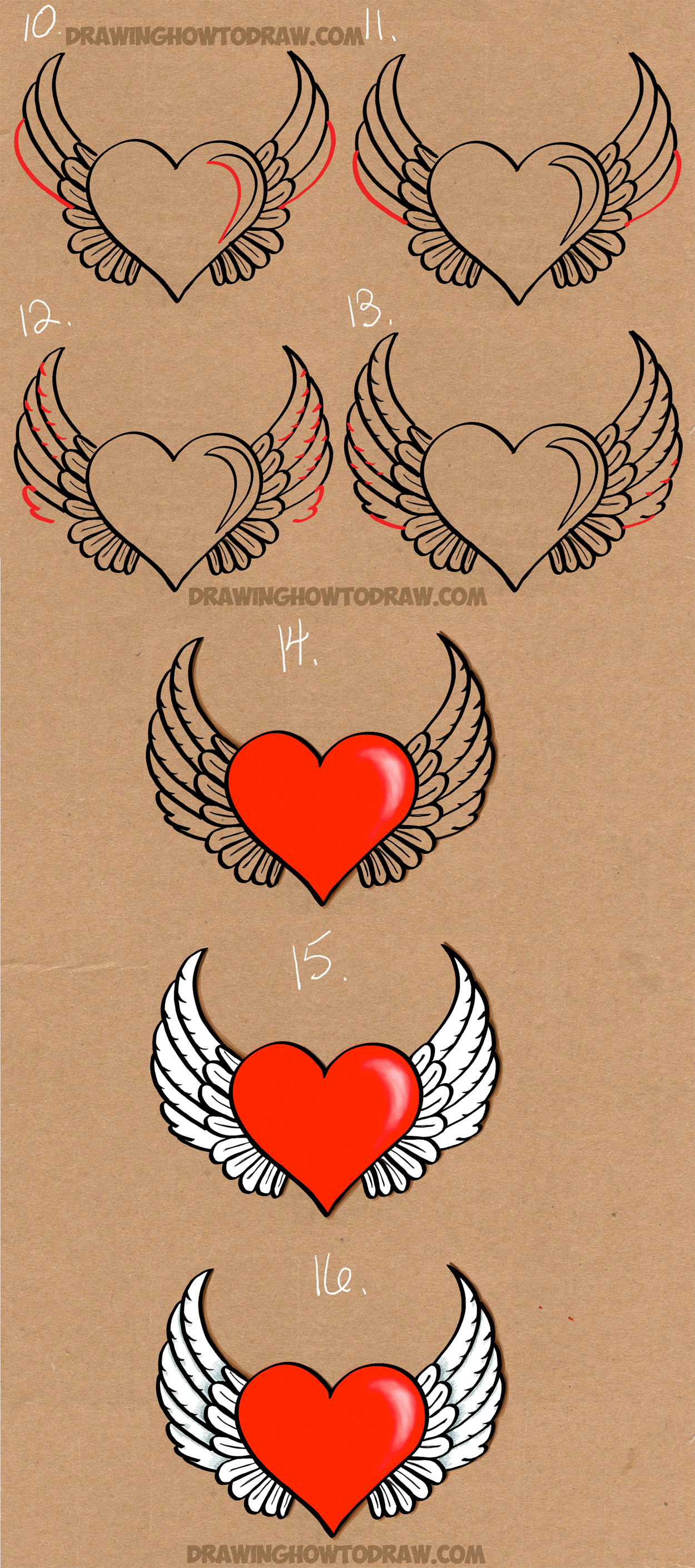 1250x2820 How To Draw A Heart With Wings - Wings Drawing Easy