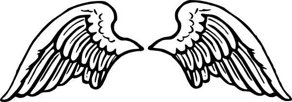 600x209 Angel Wings Line Art Free Free Vector Download - Wings Line Drawing