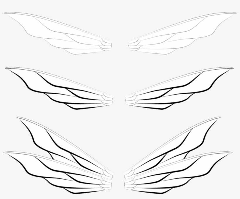 820x680 Fairy Wings Drawing At Getdrawings - Wings Line Drawing